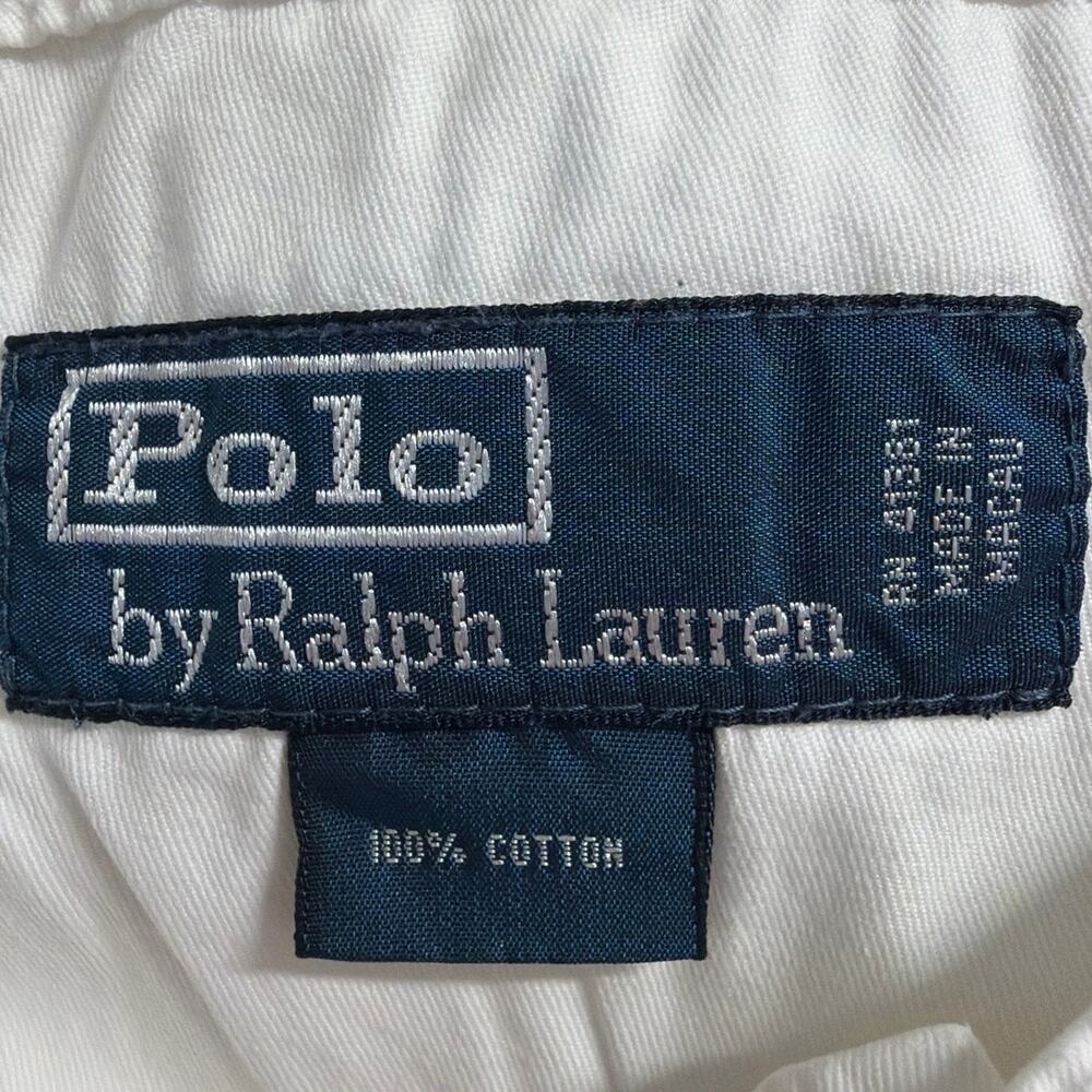 Polo Ralph Lauren White Cargo Shorts Drawstring Waist Size 36 Yacht Preppy - Picture 11 of 12